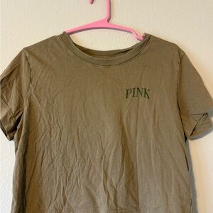 PINK Victoria's Secret Olive Tee Cropped